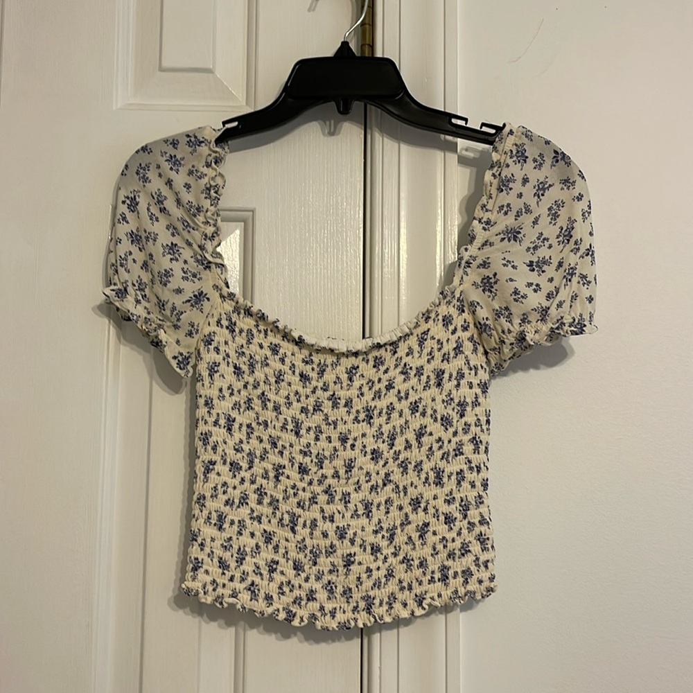 Reformation Floral Ruched Top